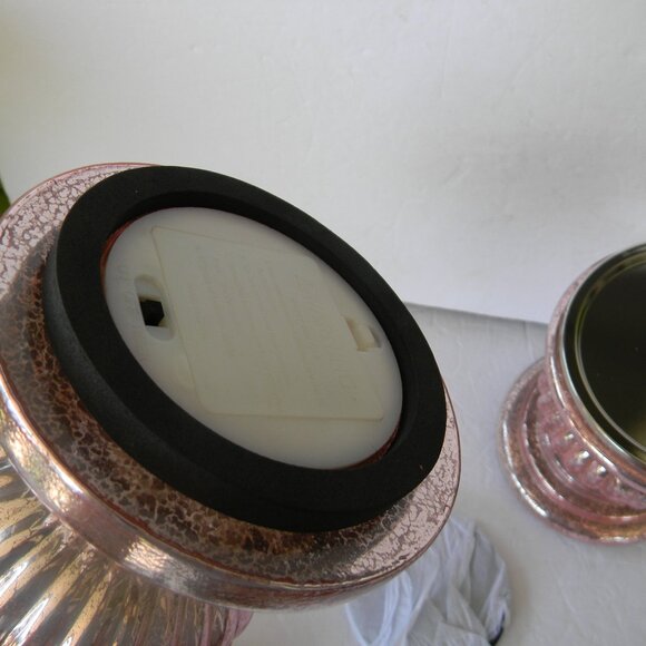 NEW Set/ 2 Lit Candle Holder Pedestals  Mirror Inserts by Valerie PARR HILL BLUS - Picture 5 of 5